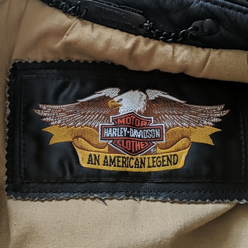 🖤AUTHENTIC 🖤 HARLEY-DAVIDSON 🖤 Leather Biker Jacket EUC - Picture 2 of 13